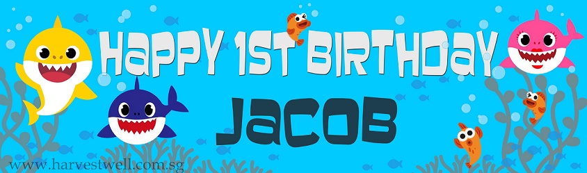 Baby Shark Birthday Customized Banner Baby Shark Birthday Customized Banner